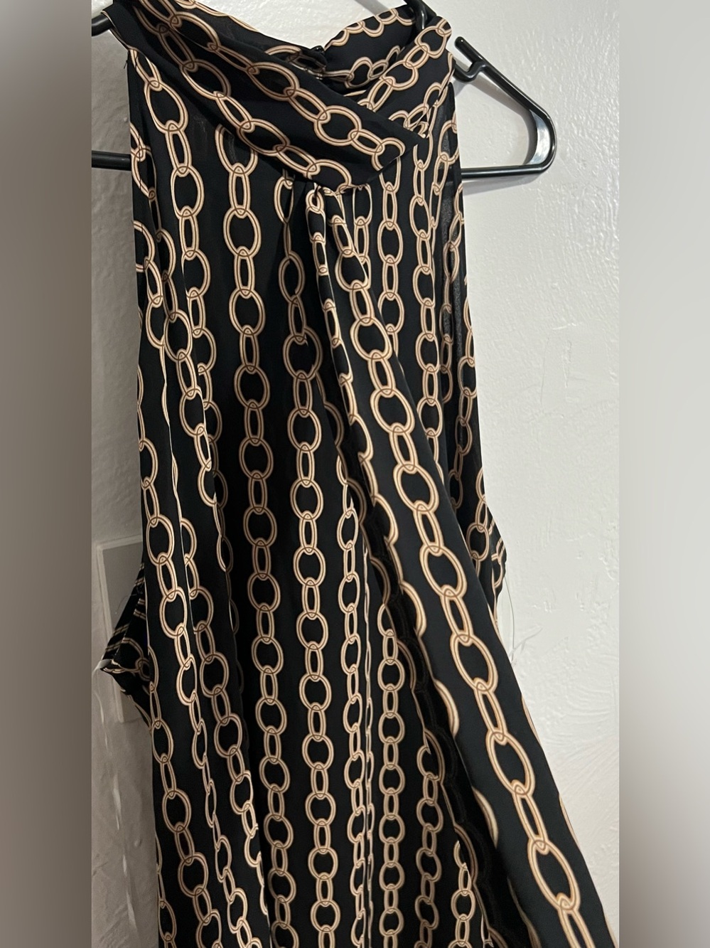 NWT Worthington Black & Beige Chain-Print Midi Dress Size XXL - Picture 6 of 8